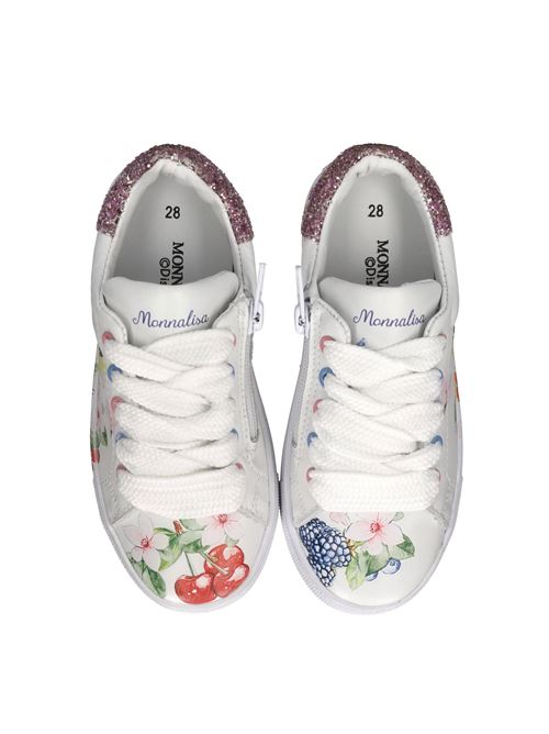 Sneakers in pelle MONNALISA | 8CE020 5727 9052BIANCO-ROSA-MULTICOLOR